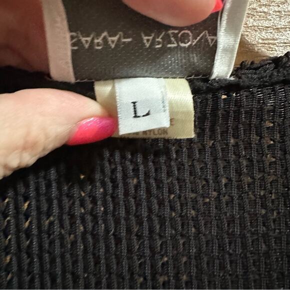 Vtg 90s Black Open Knit Button-up Cardigan Old Money Coastal Grandmother - Large - Picture 9 of 11